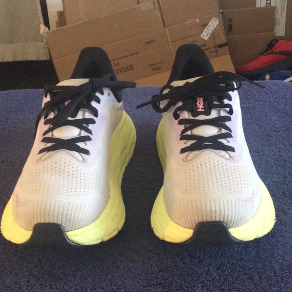 HOKA Men's White & Yellow Running Shoes